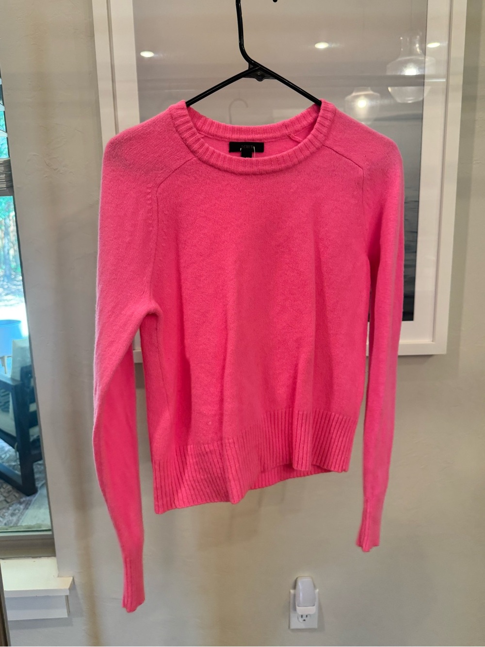 J. Crew Bright Hot Pink Crewneck Sweater